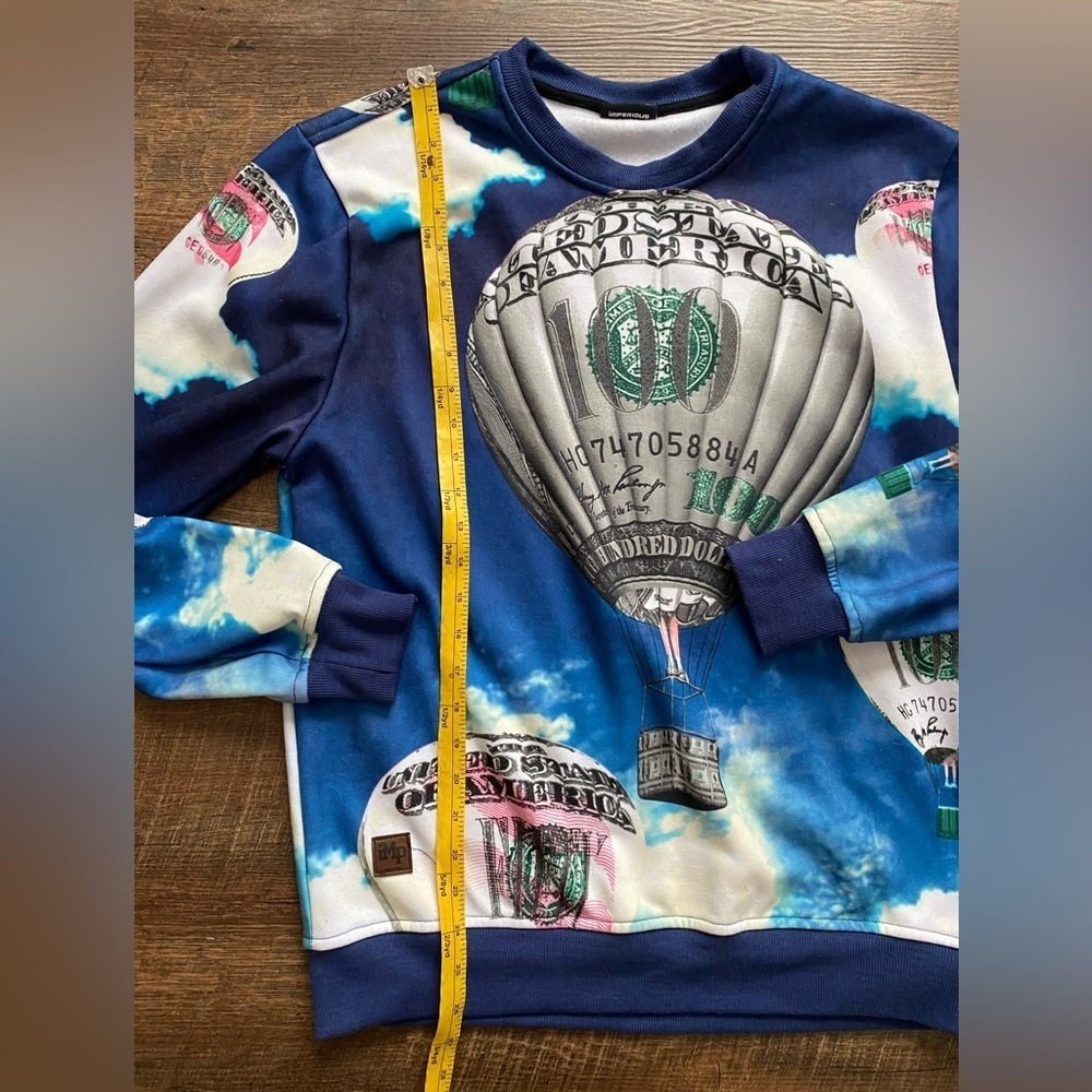 IMPERIOUS money balloons Benjamins crewneck sweatshirt crew streetwear skater M - Picture 10 of 12